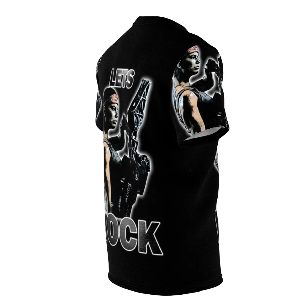 80s Sci-Fi Inspired AOP T-Shirt - Alien Horror Movie Fans