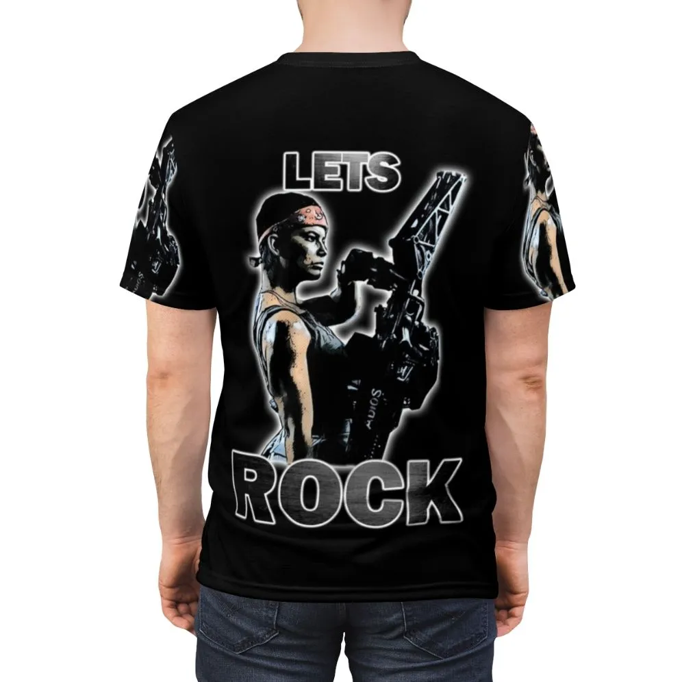 80s Sci-Fi Inspired AOP T-Shirt - Alien Horror Movie Fans