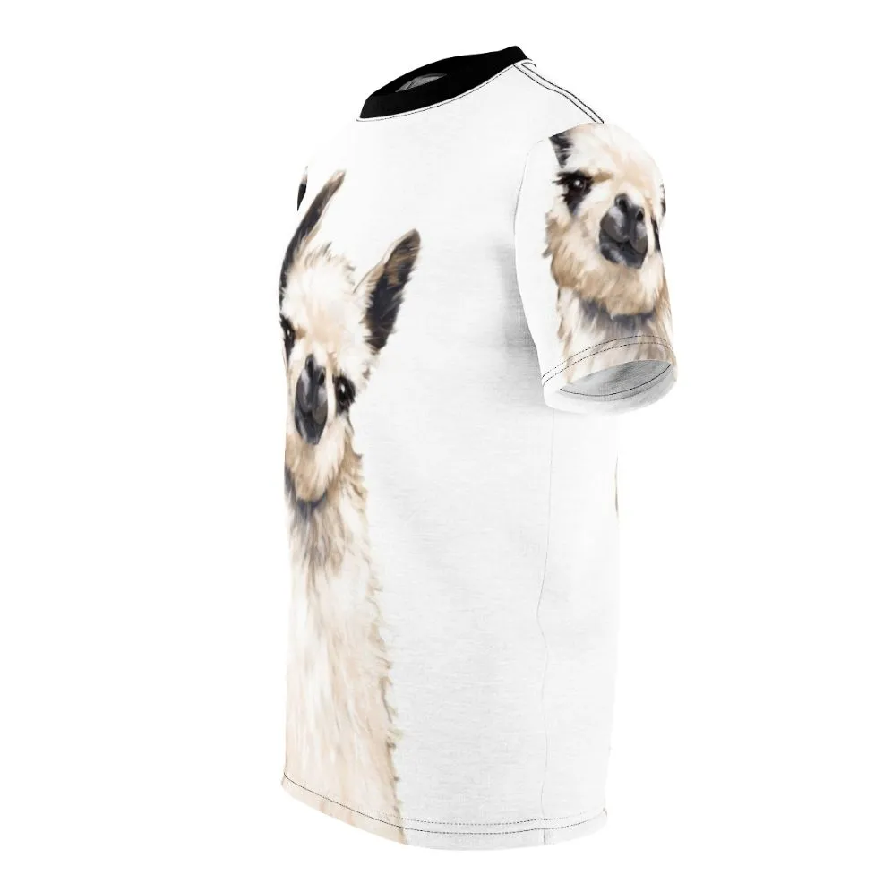 Adorable Llama and Alpaca Animal Print T-Shirt