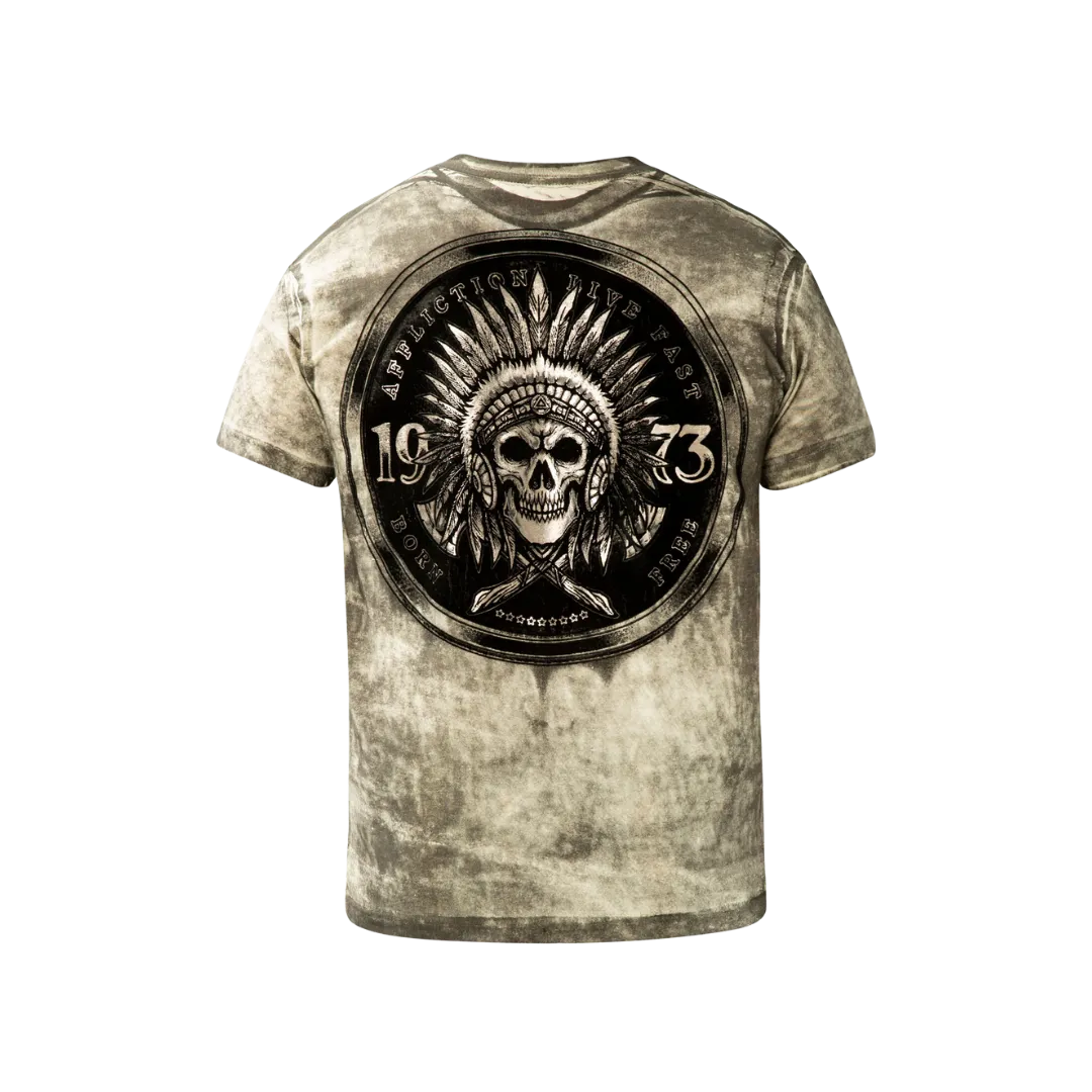 Affliction Men's Native Grease White T-shirt