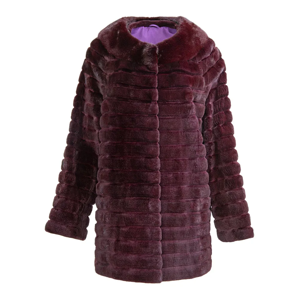 ALICE Horizontal motifs mink coat