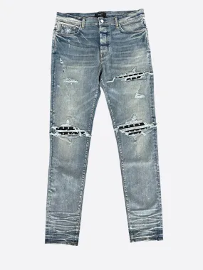 Amiri Playboy Clay Indigo & Black Bunny Patch MX1 Jeans
