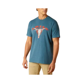 Ariat Men's Skull Heather Blue T-Shirt