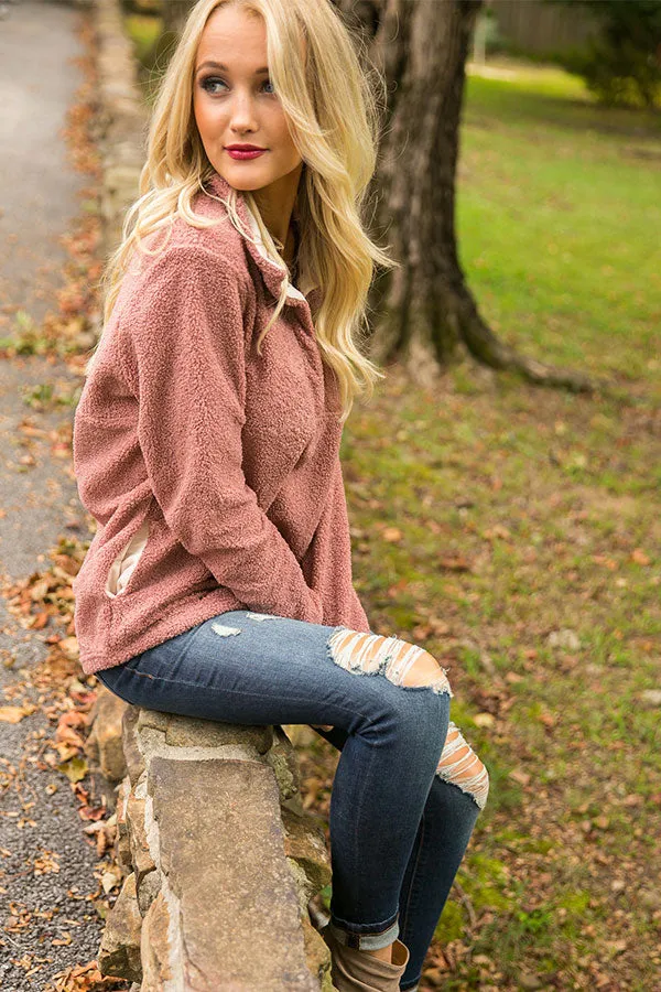 Aspen Cuddles Pullover in Blush