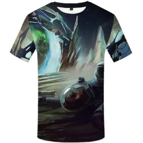 Astronaut T shirts Men Galaxy Space Tshirts Novelty Cartoon T-shirts Graphic War Tshirts Casual Harajuku Tshirts Cool