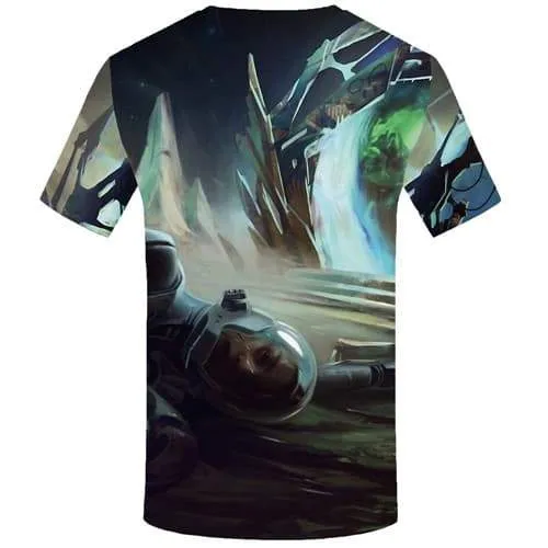 Astronaut T shirts Men Galaxy Space Tshirts Novelty Cartoon T-shirts Graphic War Tshirts Casual Harajuku Tshirts Cool