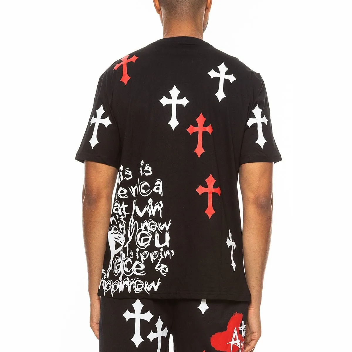 Black & Red Chrome Skull T-Shirt
