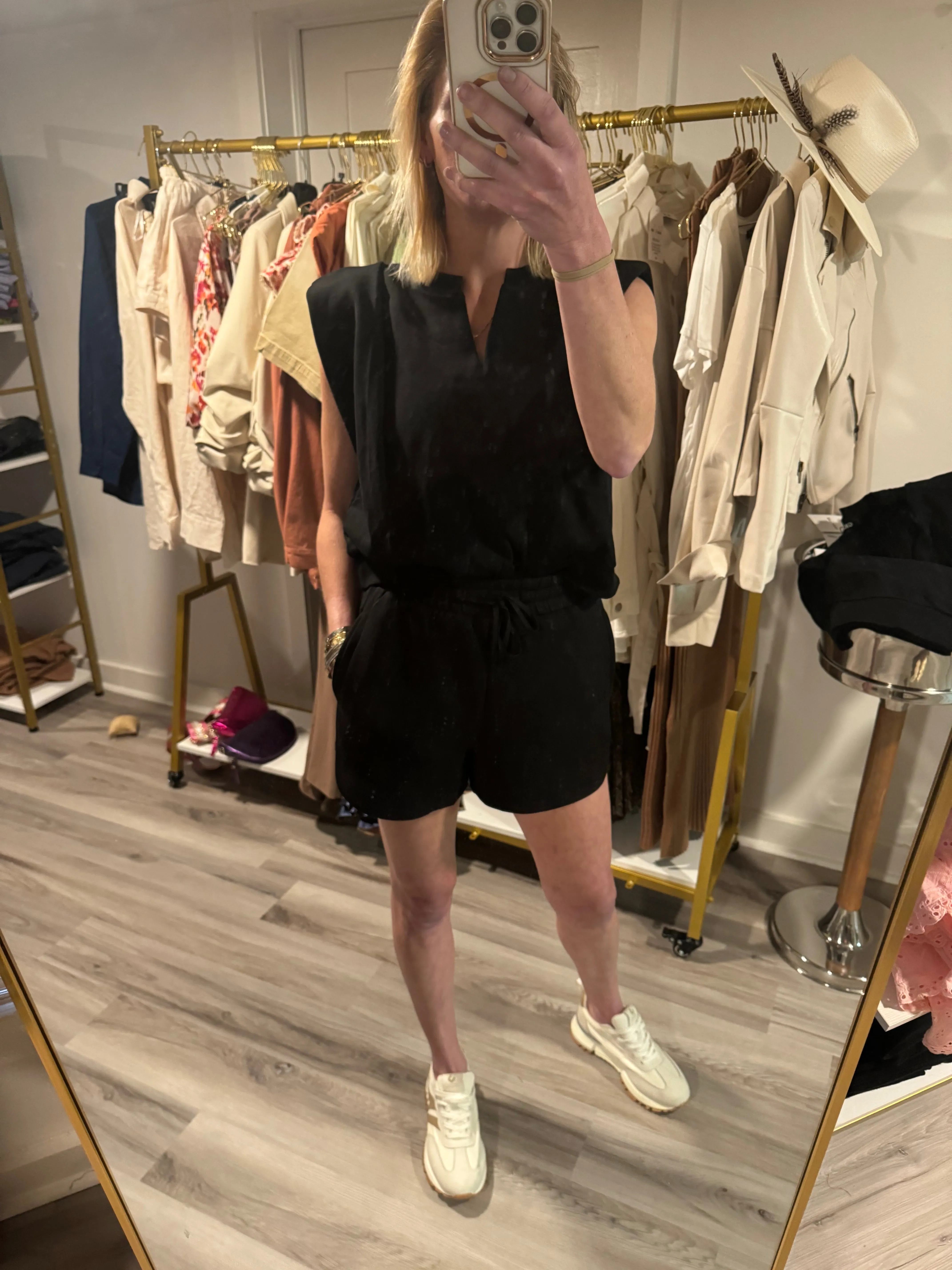 Black Cap Sleeve Top