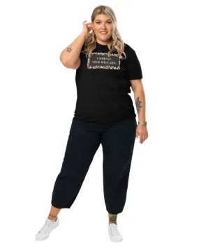 Black Shirt with Leopard Print