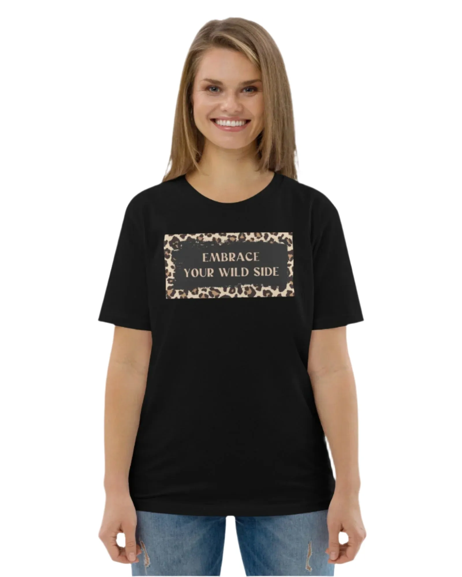 Black Shirt with Leopard Print