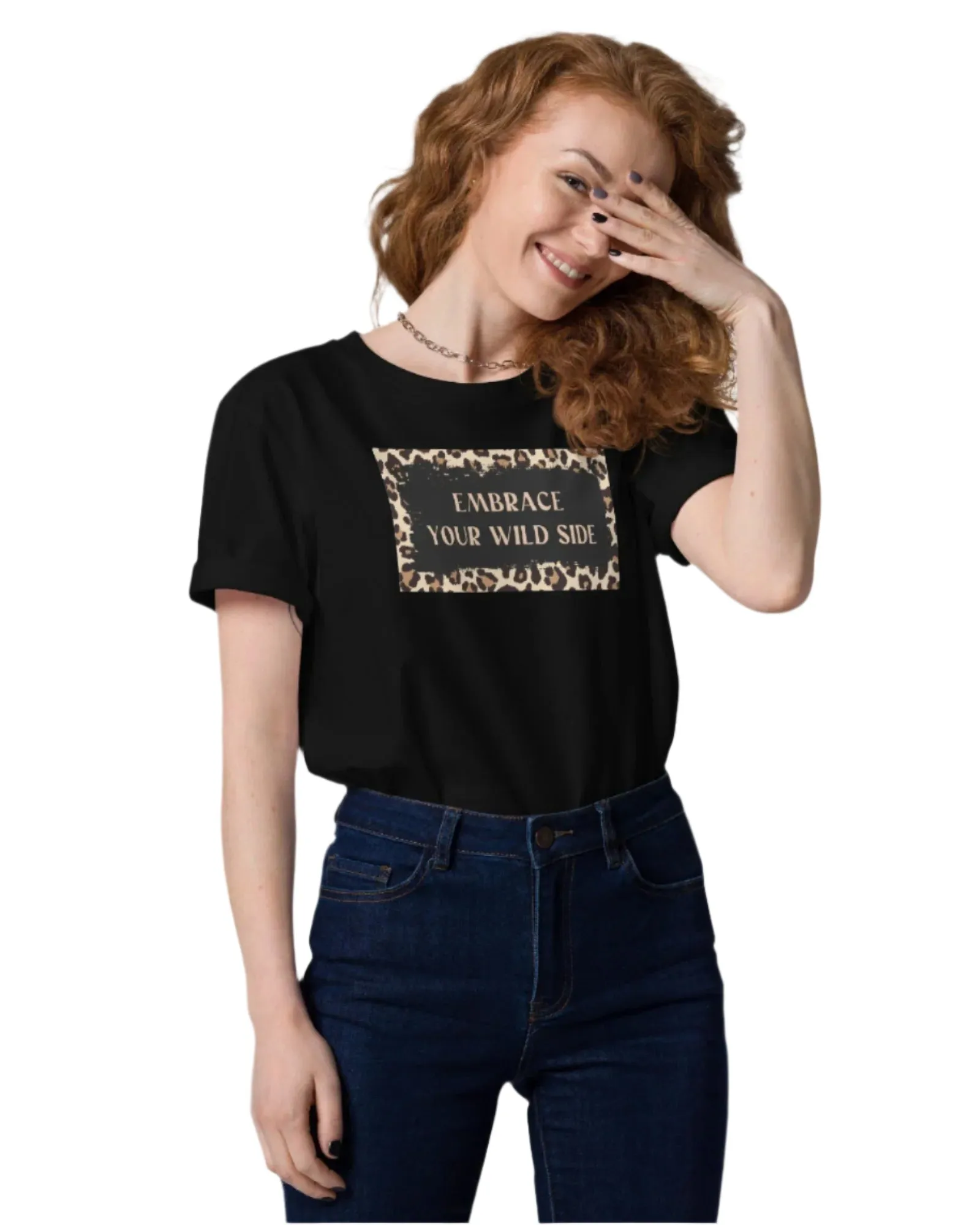Black Shirt with Leopard Print