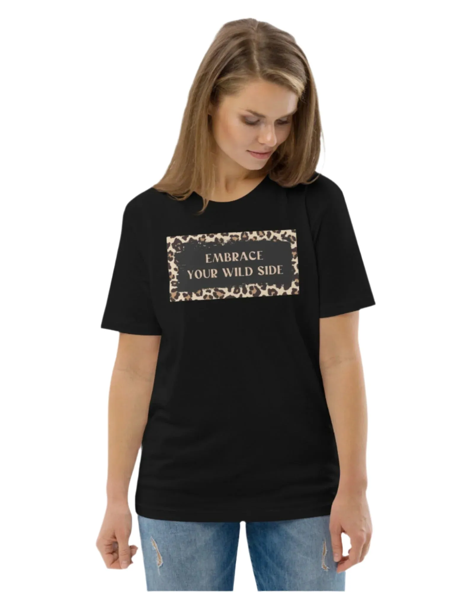 Black Shirt with Leopard Print