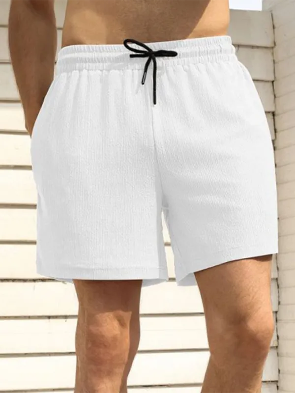 Built-In Pocket Textured Shorts for Active Men