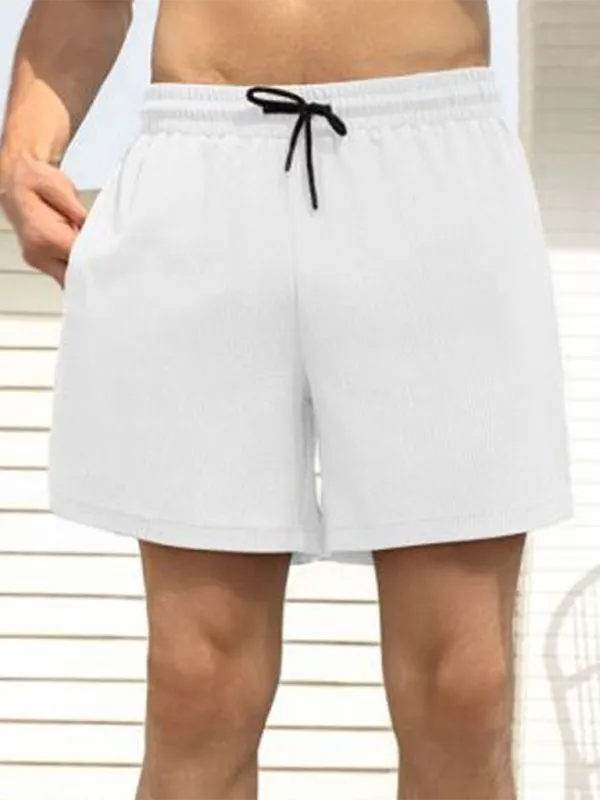 Built-In Pocket Textured Shorts for Active Men