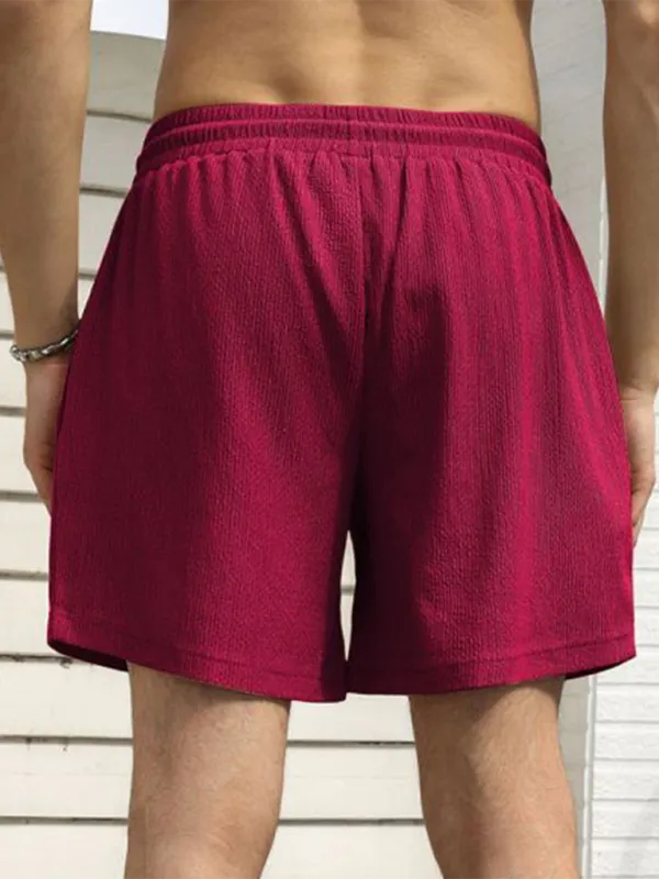 Built-In Pocket Textured Shorts for Active Men