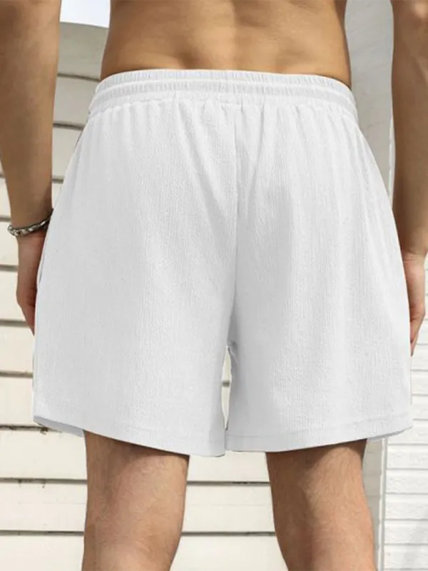 Built-In Pocket Textured Shorts for Active Men