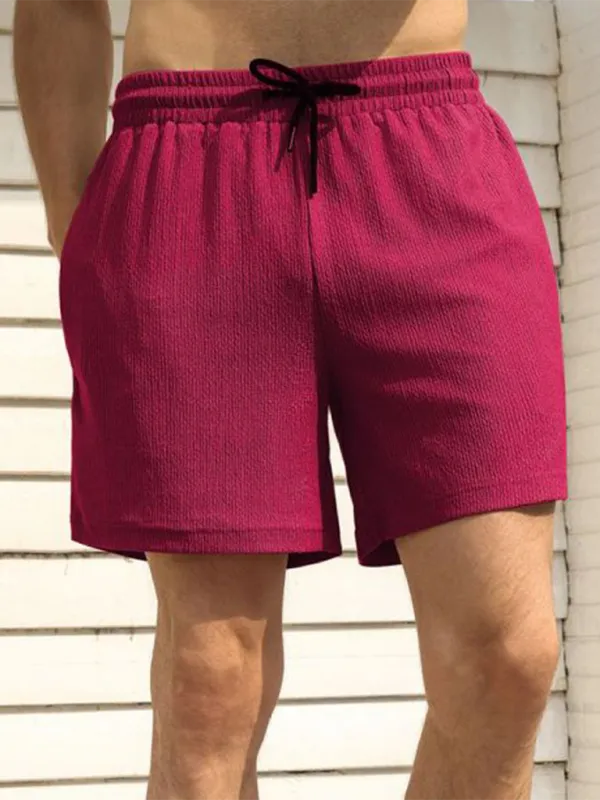 Built-In Pocket Textured Shorts for Active Men