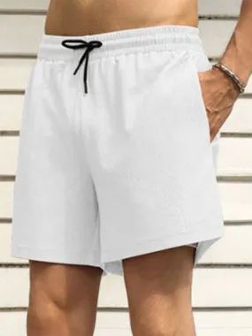 Built-In Pocket Textured Shorts for Active Men
