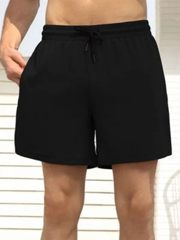 Built-In Pocket Textured Shorts for Active Men