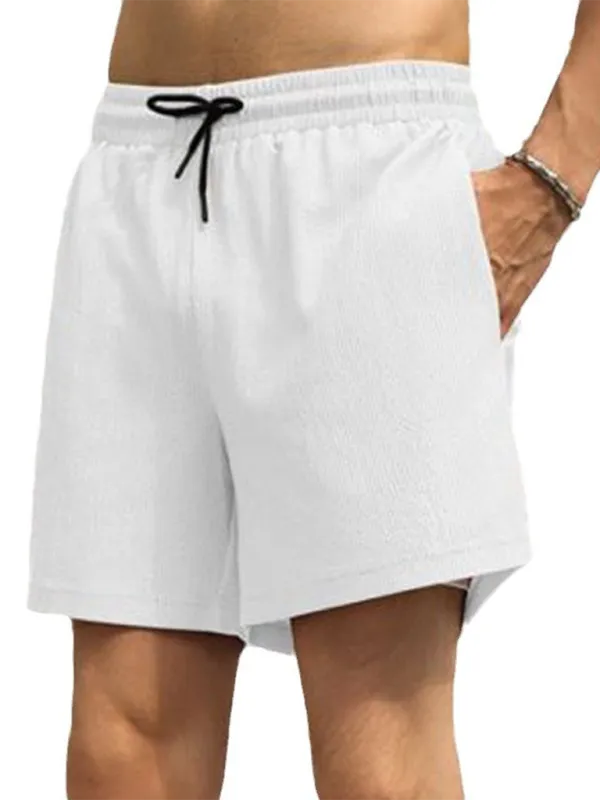 Built-In Pocket Textured Shorts for Active Men