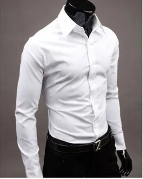 Business Men's White Shirt Dress