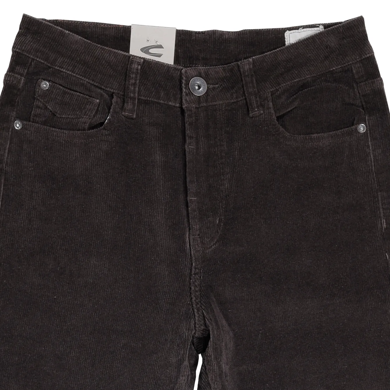 Chino Trousers in 208 Loose Fit with 5 Pockets in Dark Brown Cotton Spandex Corduroy