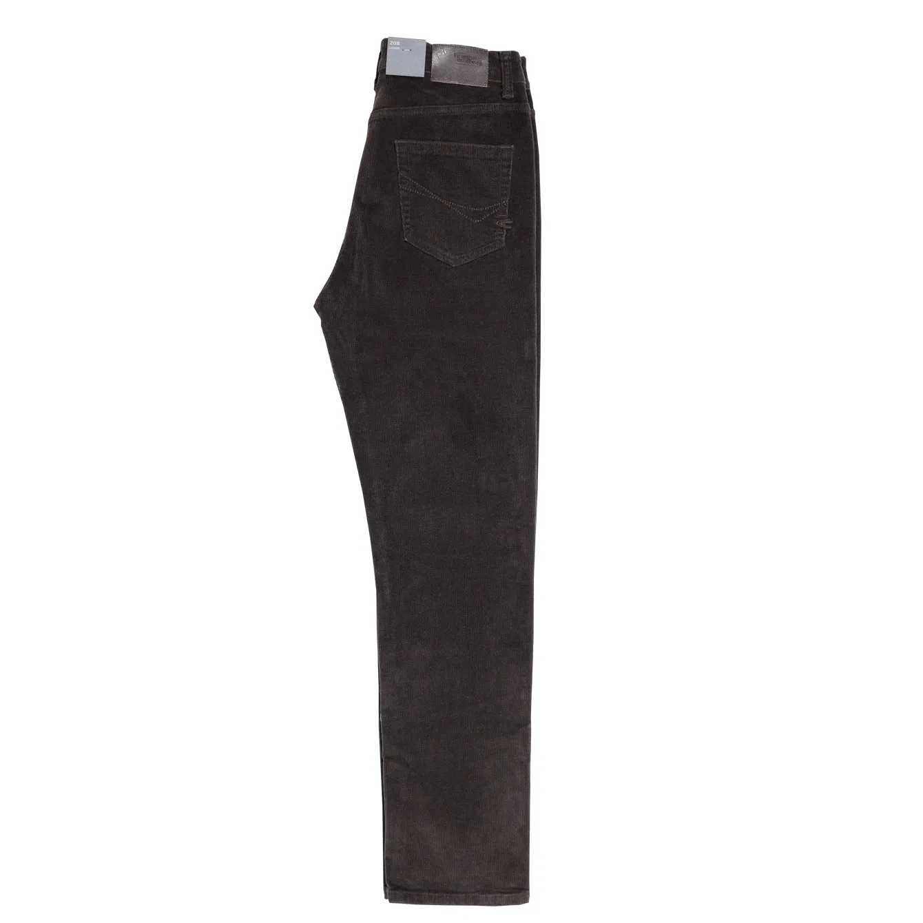Chino Trousers in 208 Loose Fit with 5 Pockets in Dark Brown Cotton Spandex Corduroy