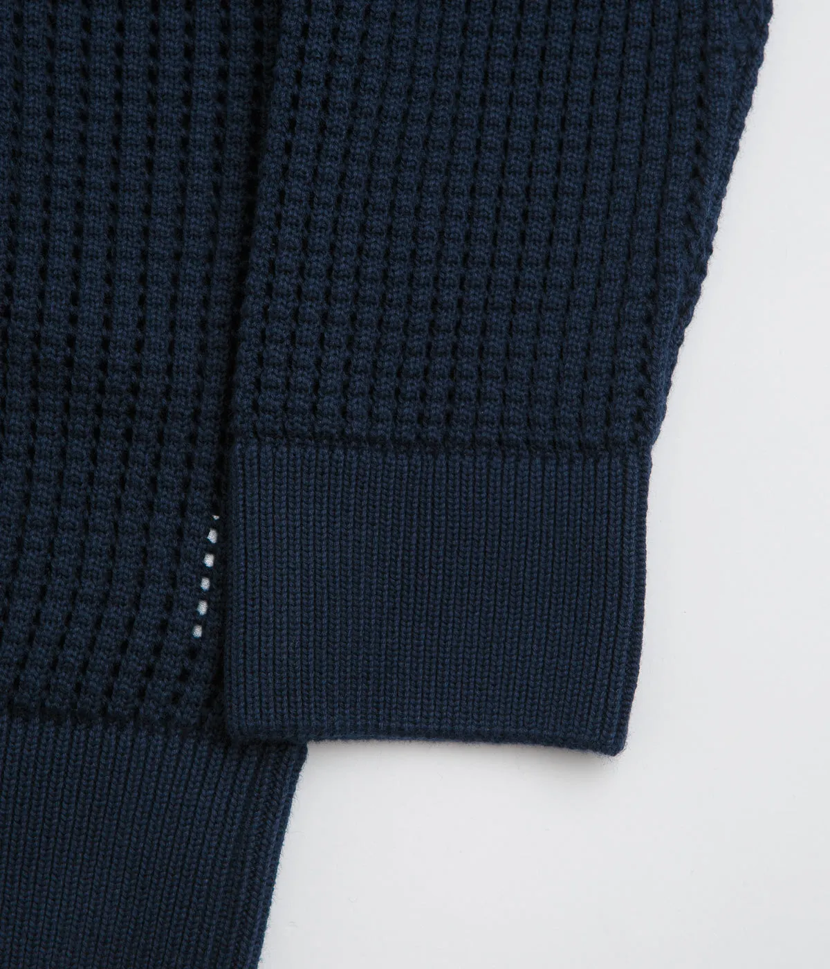 Civilist Loose Gauge Knit Sweatshirt - Navy