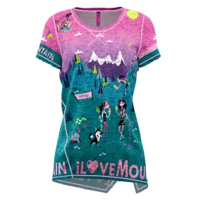 CRAZY ALOHA T-SHIRT DONNA LEGGERA E TRASPIRANTE IDEALE PER TEMPO LIBERO E ARRAMPICATA - SS 24 - FANTASIA I LOVE MOUNTAIN