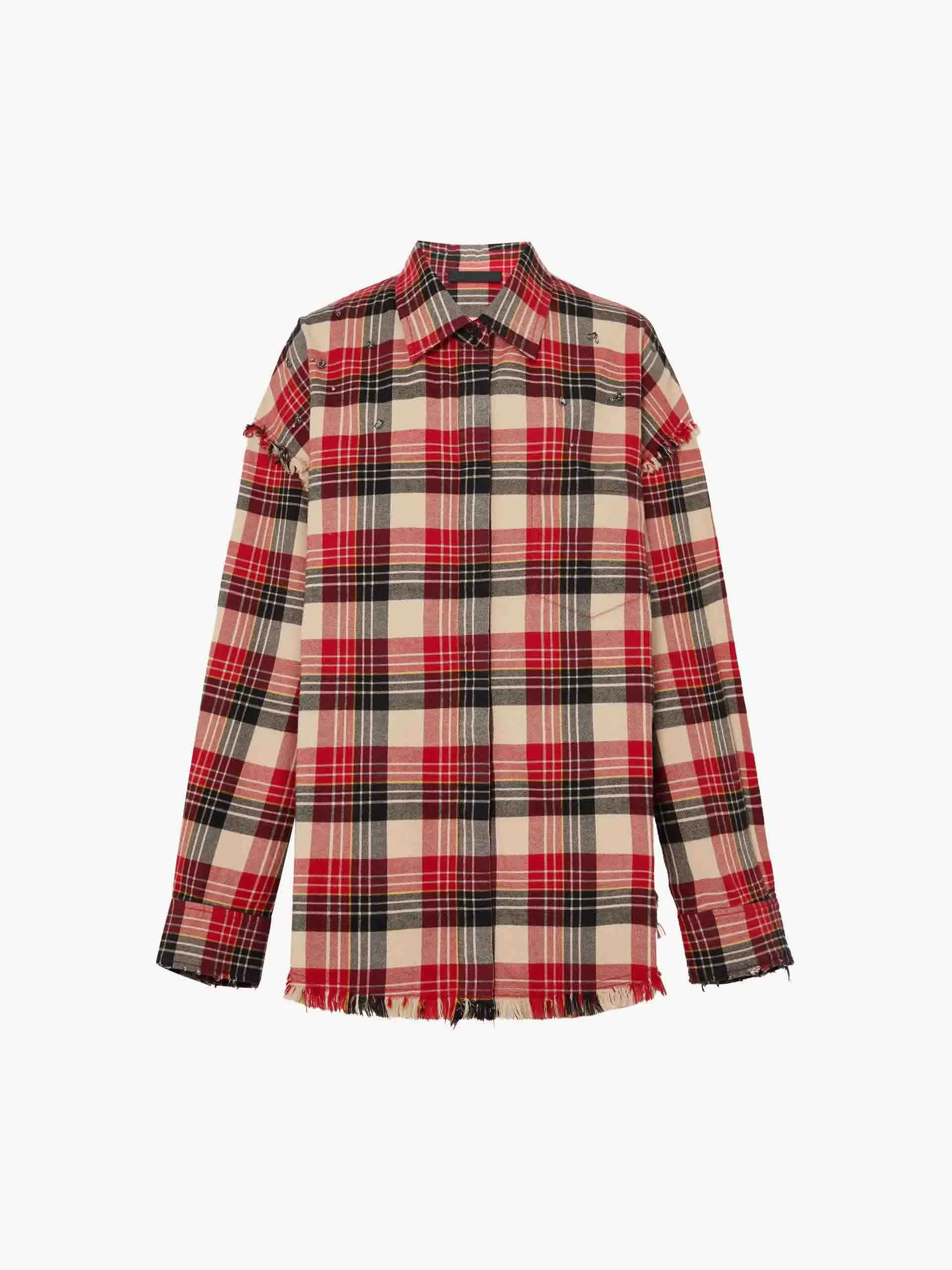 Crystal Detail Plaid Shirt