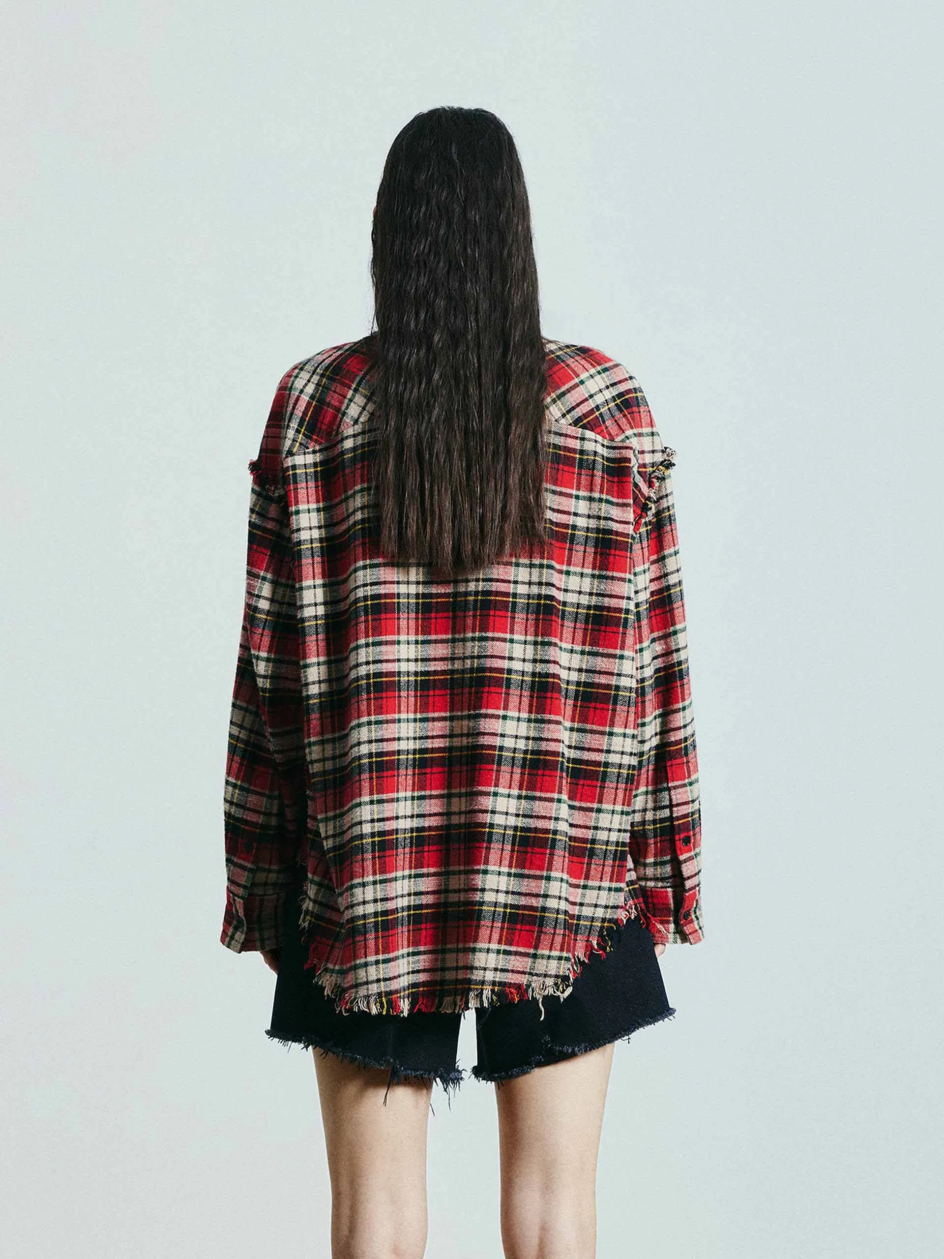 Crystal Detail Plaid Shirt