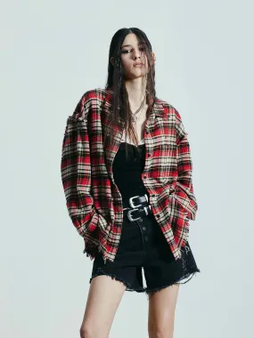 Crystal Detail Plaid Shirt