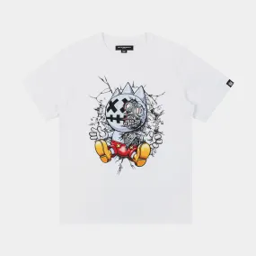 Cult X Robot Mouse Mens Short Sleeve Shirt (White/Blue)