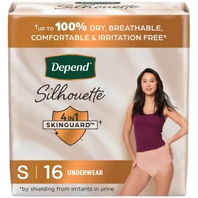 Depend Silhouette Incontinence Underwear for Women, Maximum Absorbency, Pink, Black and Berry