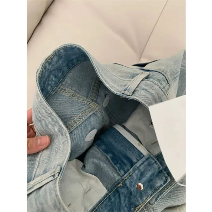 Distressed Washed Wide Leg Jeans (Various Designs)