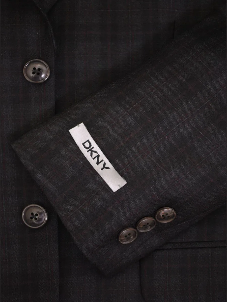 DKNY 14660 100% Tropical Worsted Wool Boy's Sport Coat - Plaid - Black