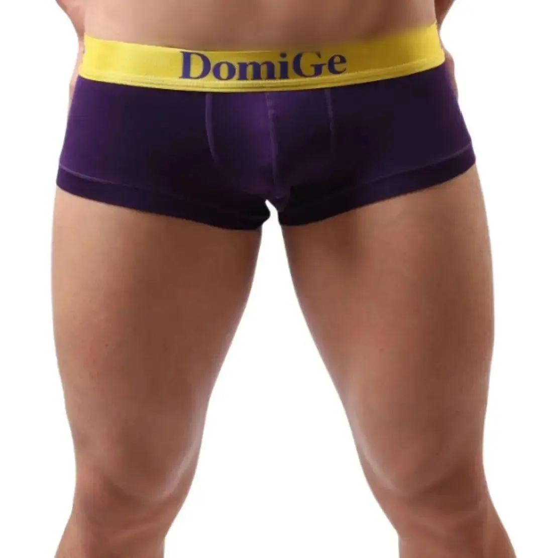 DomiGe Men's Low-Rise Briefs with Contrast Logo Waistband Trunks