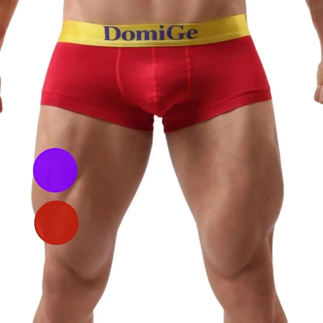 DomiGe Men's Low-Rise Briefs with Contrast Logo Waistband Trunks