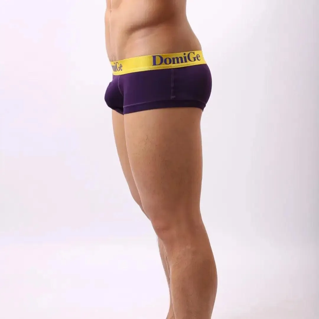 DomiGe Men's Low-Rise Briefs with Contrast Logo Waistband Trunks