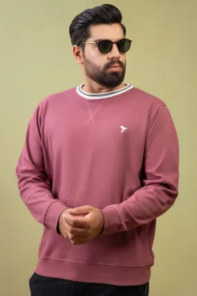 Dusty Rose Embroidered Sweatshirt (Plus Size) - W23 - MSW081P