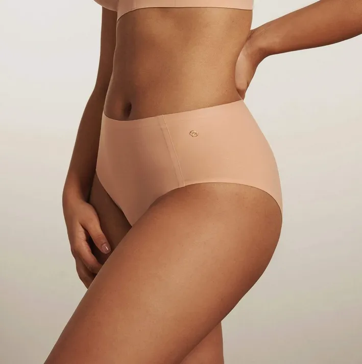 Evelyn & Bobbie High Waisted Skintones Retro Bikini Panty