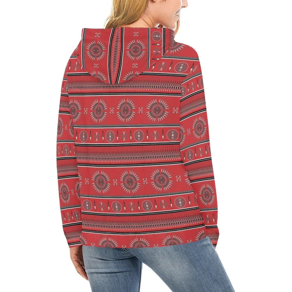 Evening Feather Wheel Blush Hoodie for Women (USA Size)