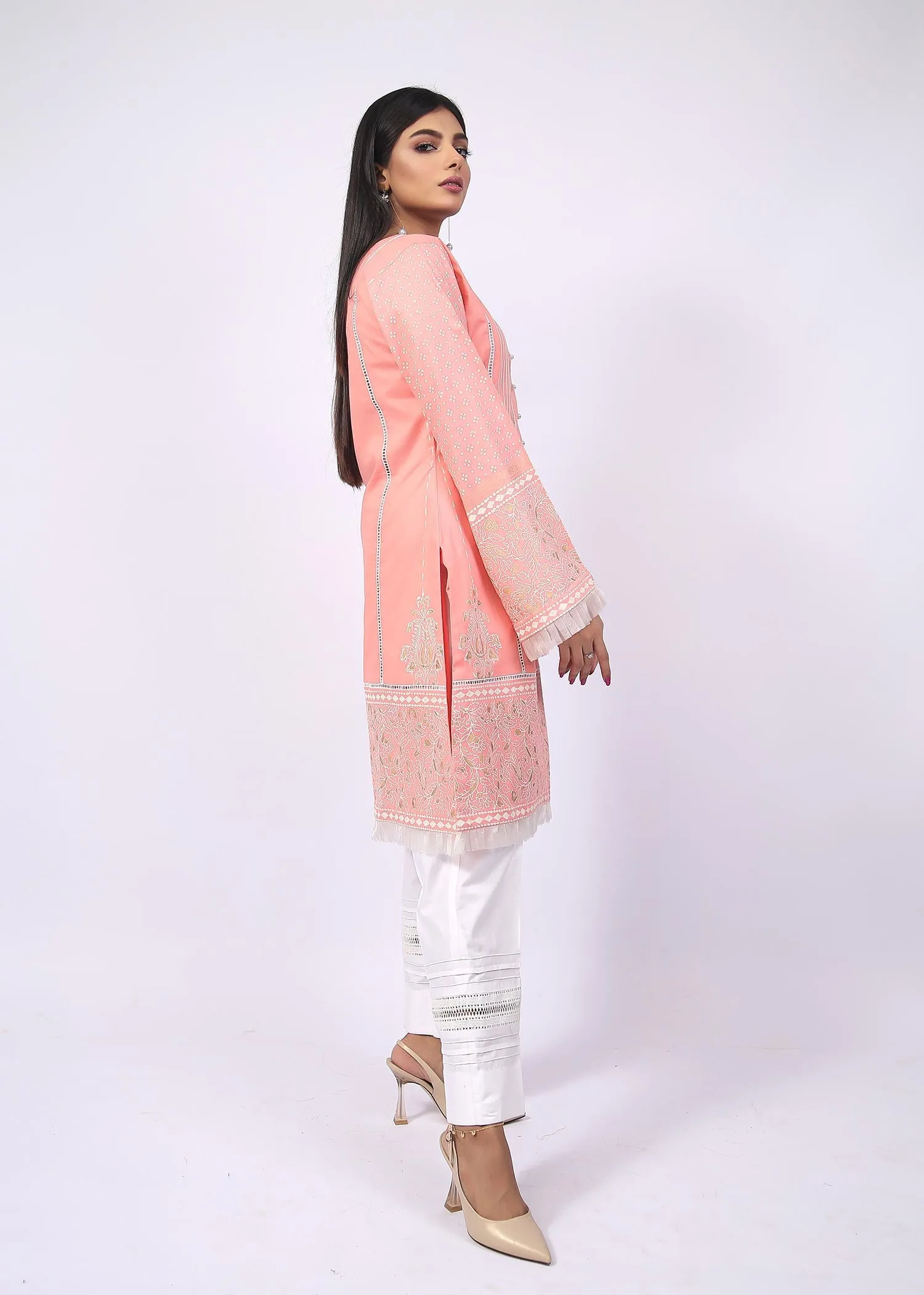 FashionPorters - Unstitched 3 Piece Block Printed Cotton Lawn Soft Pink Suit SUS22-RY10