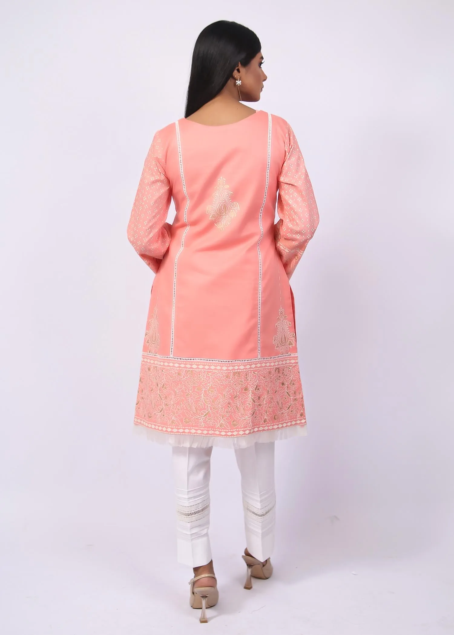FashionPorters - Unstitched 3 Piece Block Printed Cotton Lawn Soft Pink Suit SUS22-RY10