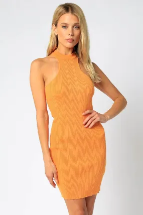 Halter sweater mini dress
