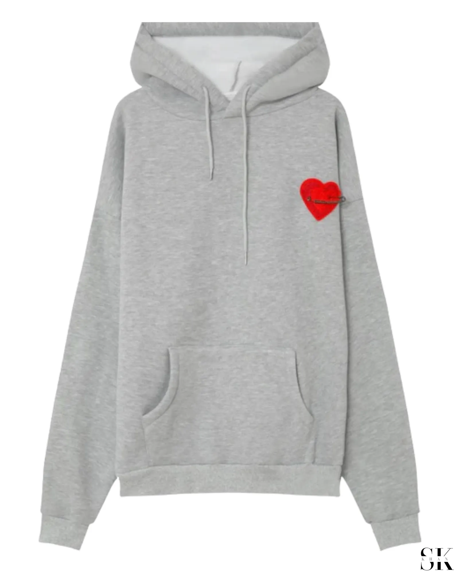 Heart Hoodie Grey