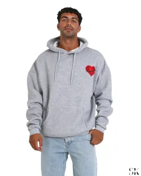 Heart Hoodie Grey