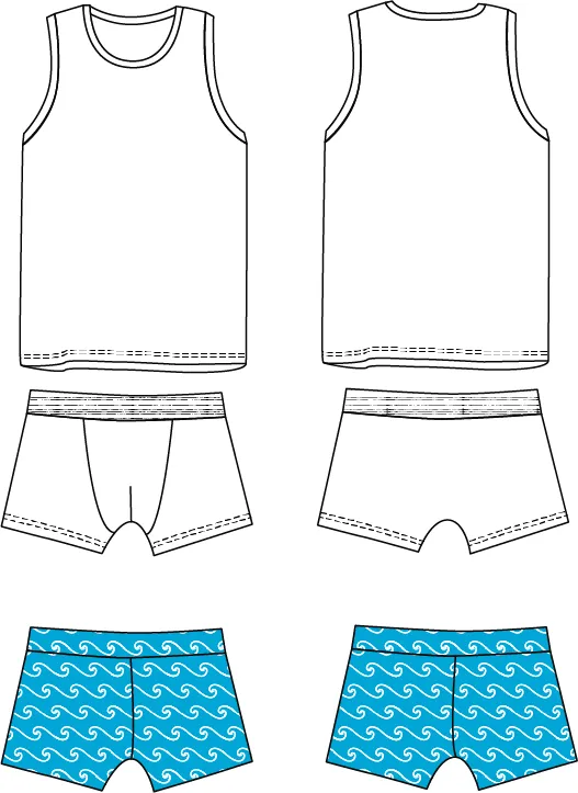Ikatee -  Sebastien Underwear/ Swimsuit boys 3-12y - Paper Sewing Pattern