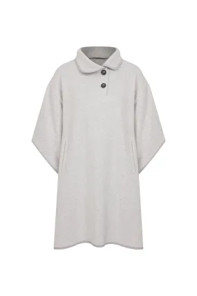 Jarine Wool Blend Poncho in Light Grey