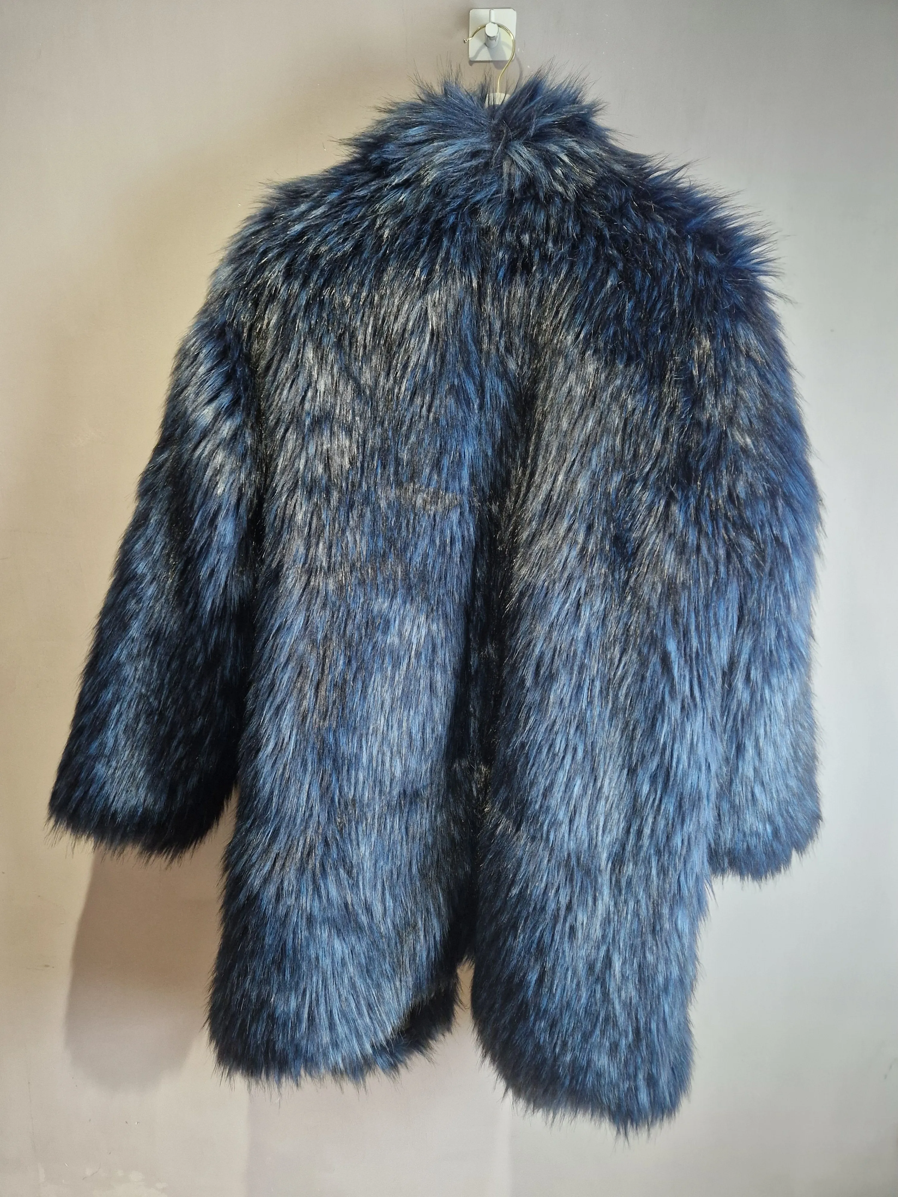 Joanna Hope Navy Faux Fur Jacket -size 24